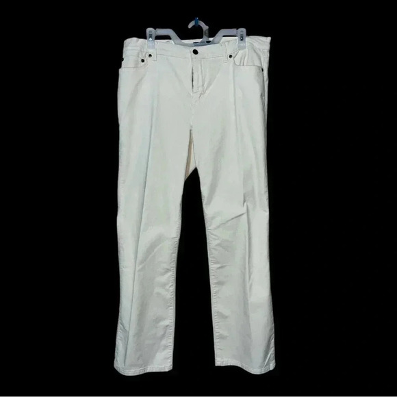Lauren Ralph Lauren Green Label Corduroy Classic Straight Pants Cream Plus Size - Picture 1 of 8